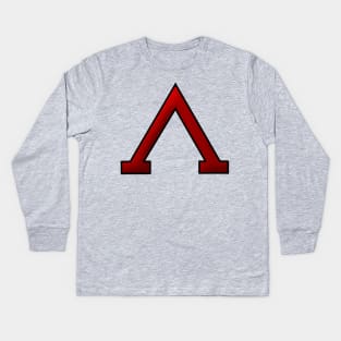 Spartan Lambda Symbol Kids Long Sleeve T-Shirt